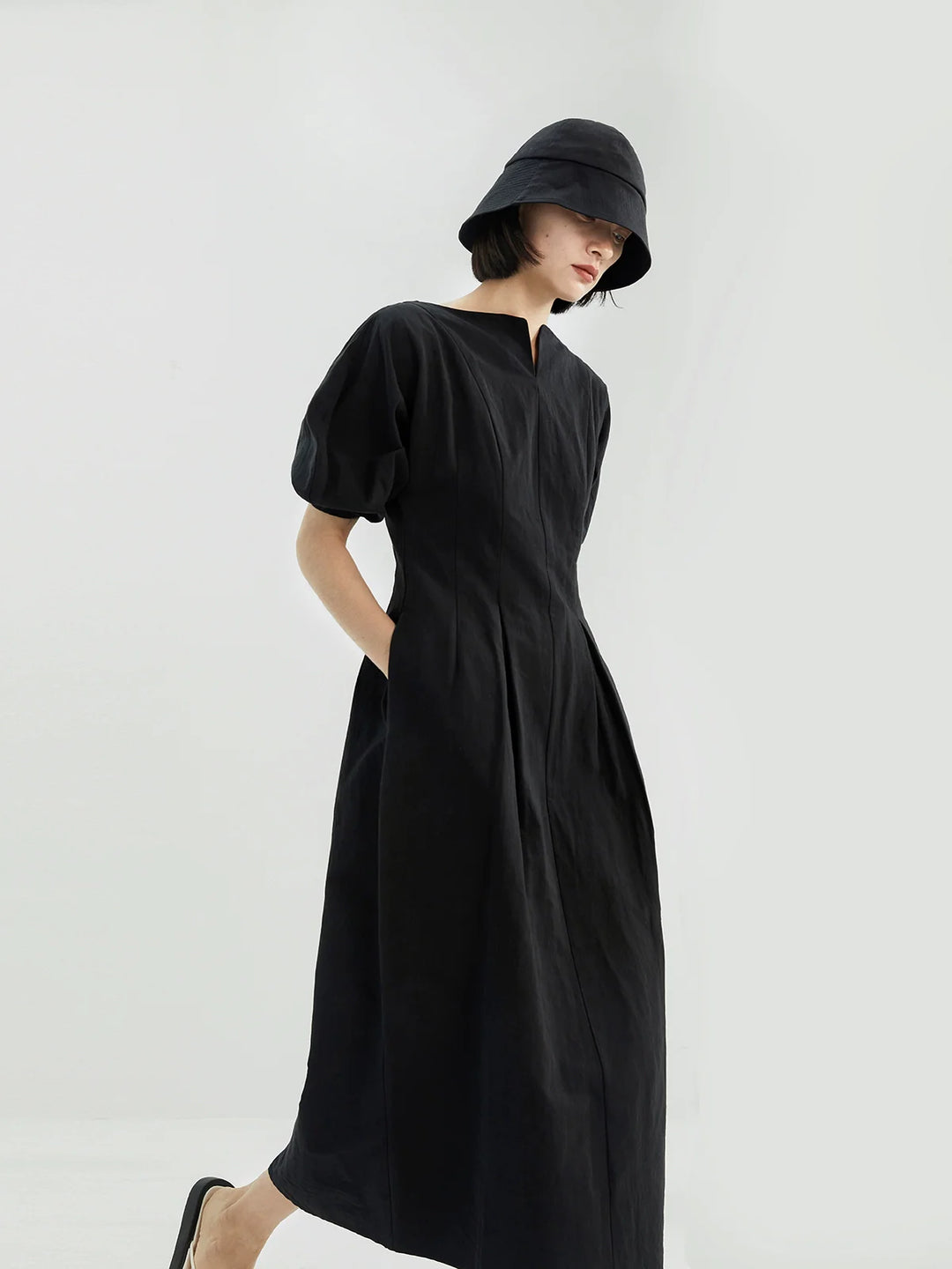 Hemp Lantern Sleeve Maxi Dress