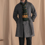 Winter Gentlemen's Wool Blend Macan Coat - Embrace Elegance in Warm Gray Sophistication