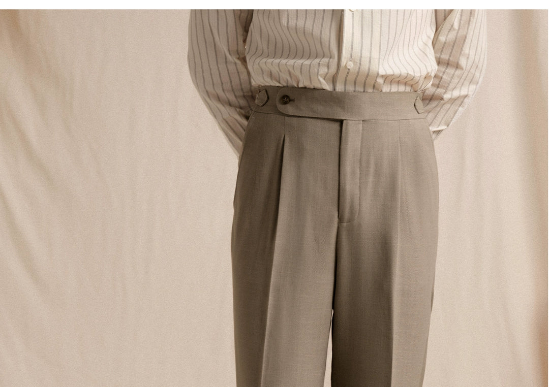 Herringbone Linen Trousers