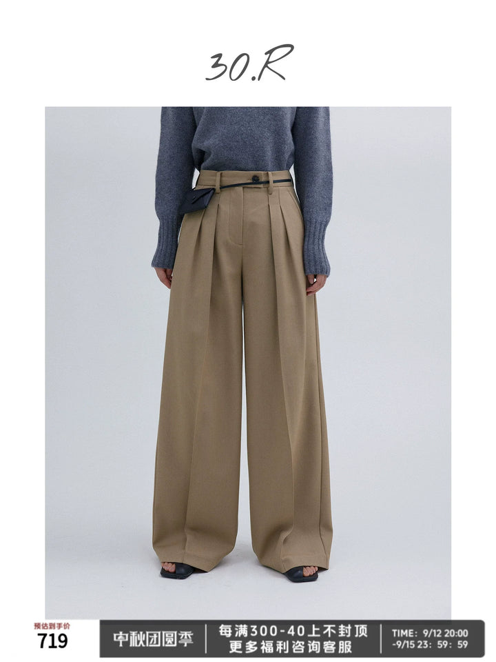 Silk Wool Wide-Leg Trousers