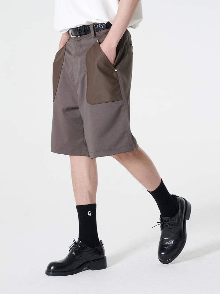 Dual Tone Leather Shorts