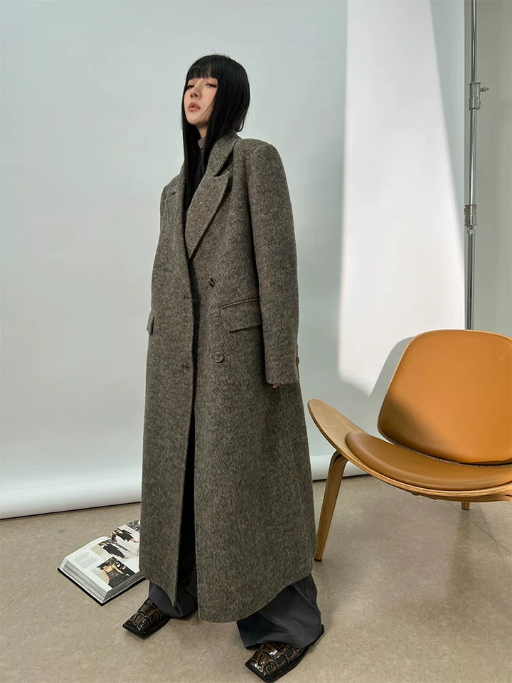 Gray Brown Wool Coat