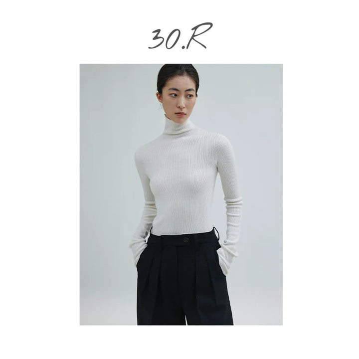 Natural Silk Cashmere Turtleneck