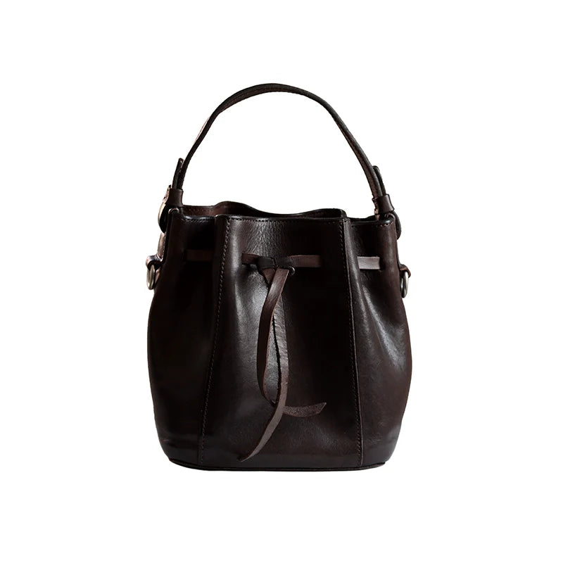 Leather Bucket Crossbody