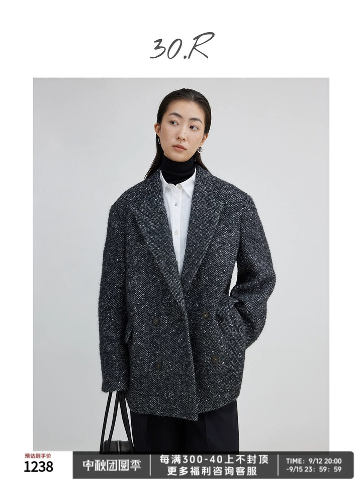 Herringbone Wool Coat