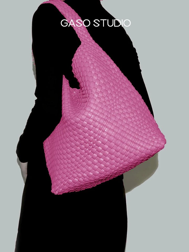 Rose Red Woven Tote