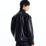 Men's Casual Loose Fit PU Leather Stand Collar Motorcycle Jacket Series