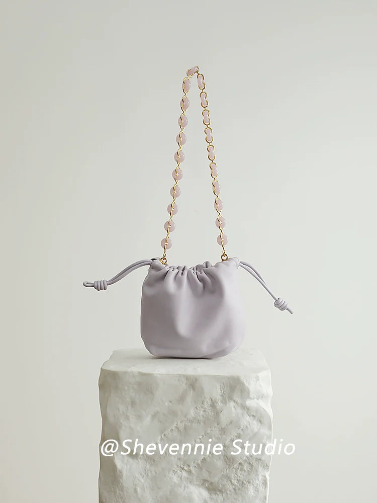 Pearl Chain Bucket Bag