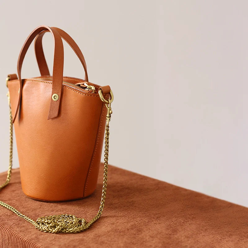 Leather Mini Bucket Bag