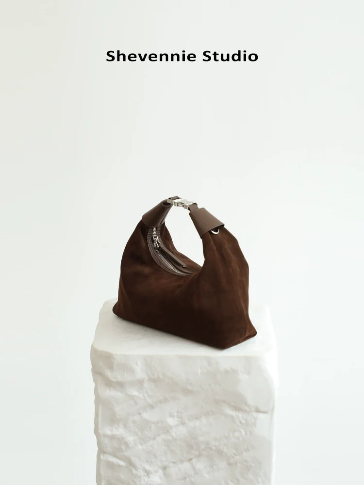 Suede Buckle Tote