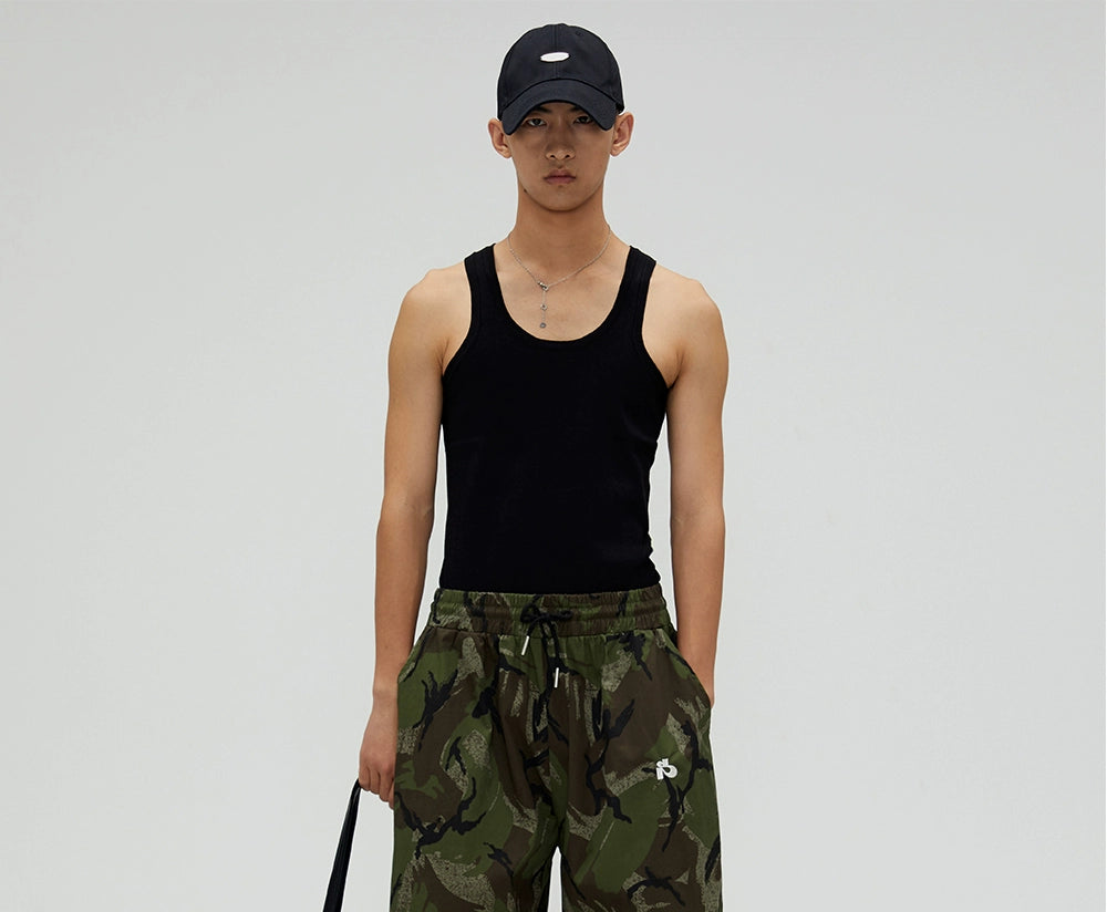 Camouflage Embroidered Casual Pants