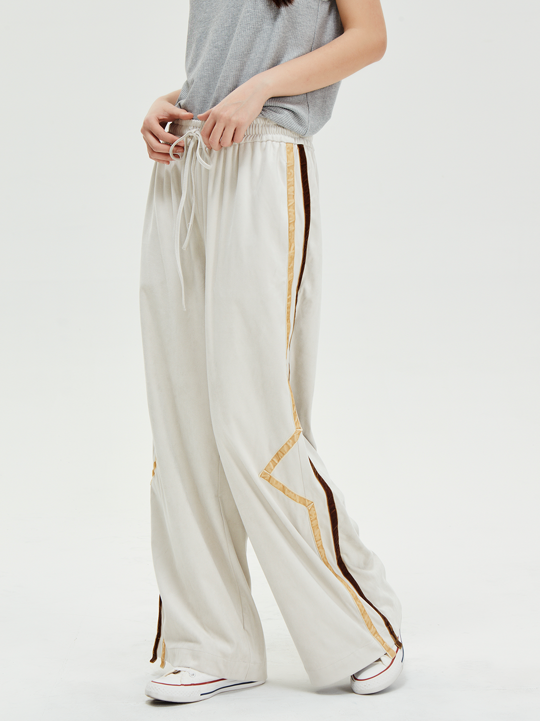 Suede Wide-Leg Pants