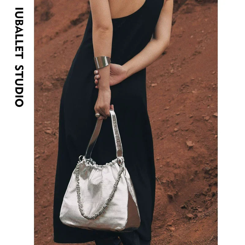 Leather Chain Bucket Bag