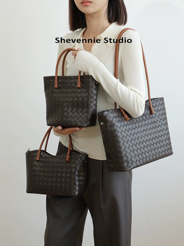 Sienna Woven Leather Tote