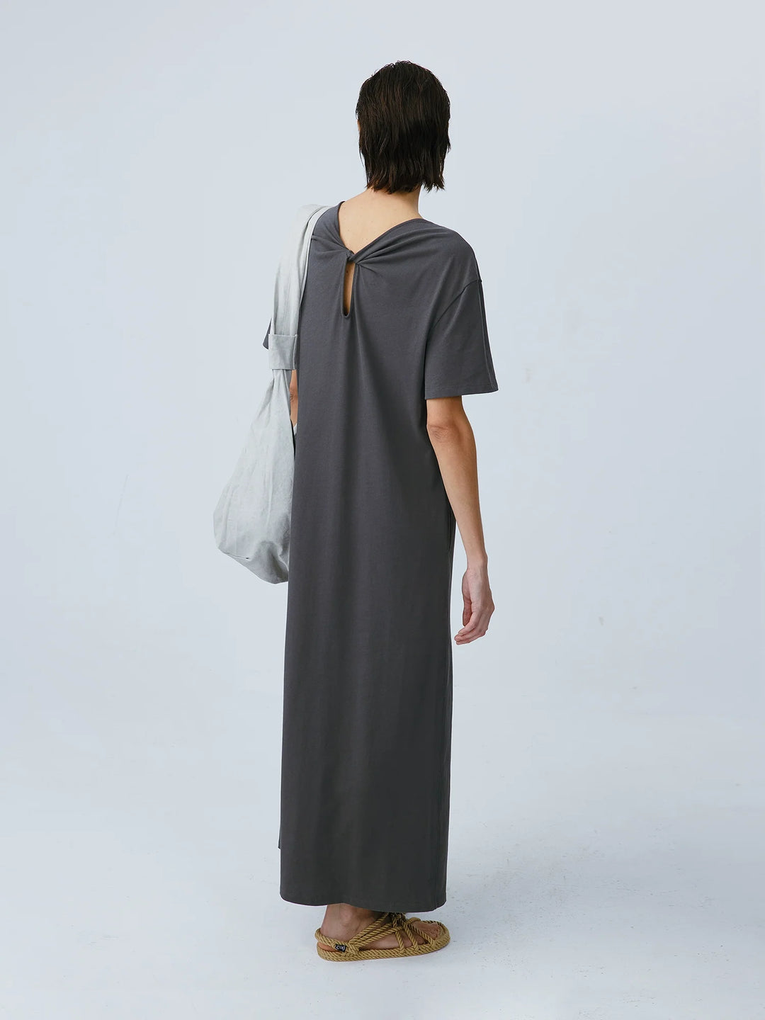 Twist Cotton Midi Dress