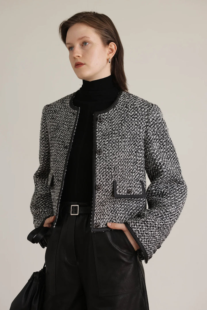 Wool Blend Checkered Jacket