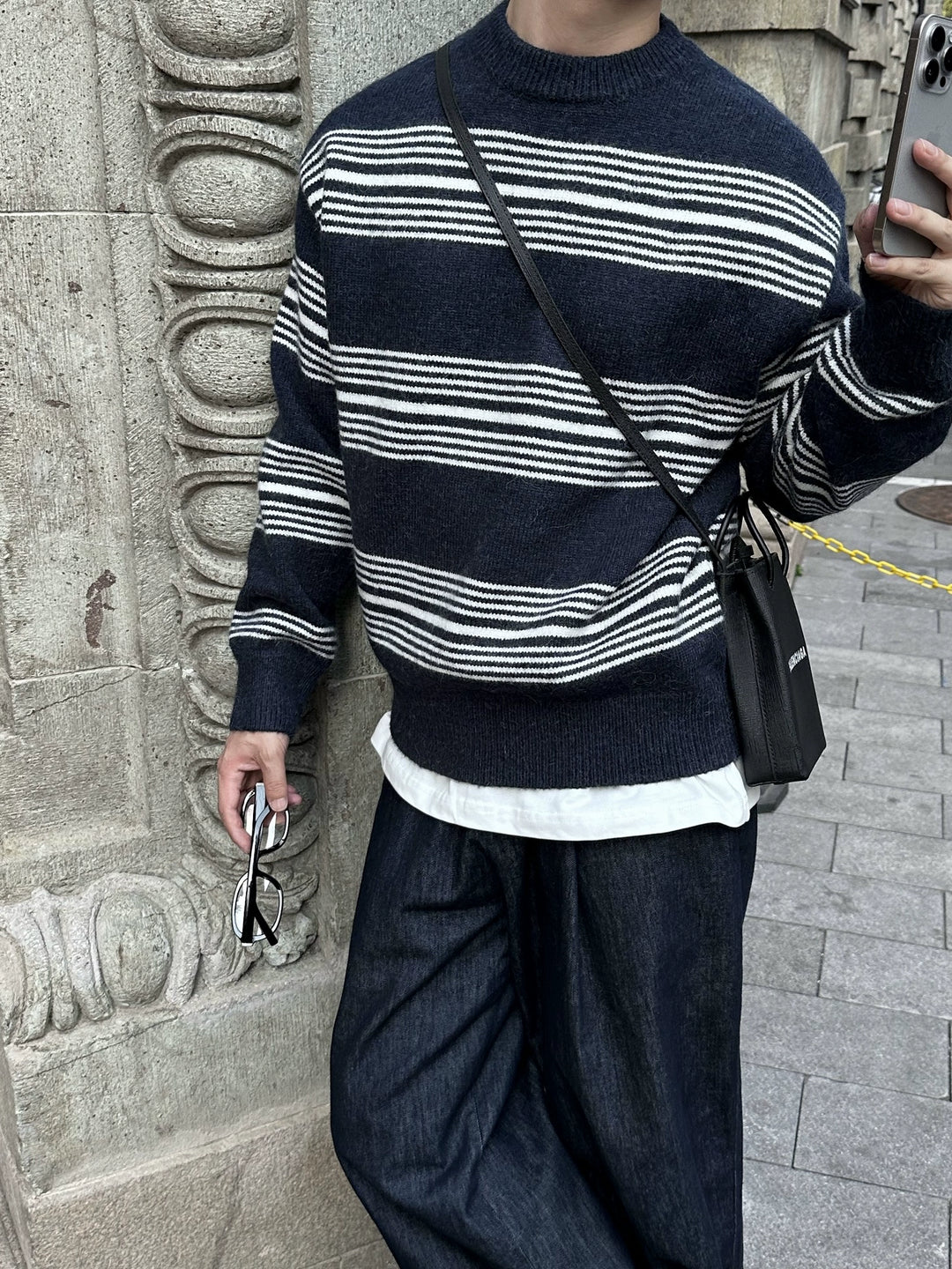 Lazy Striped Wool Sweater