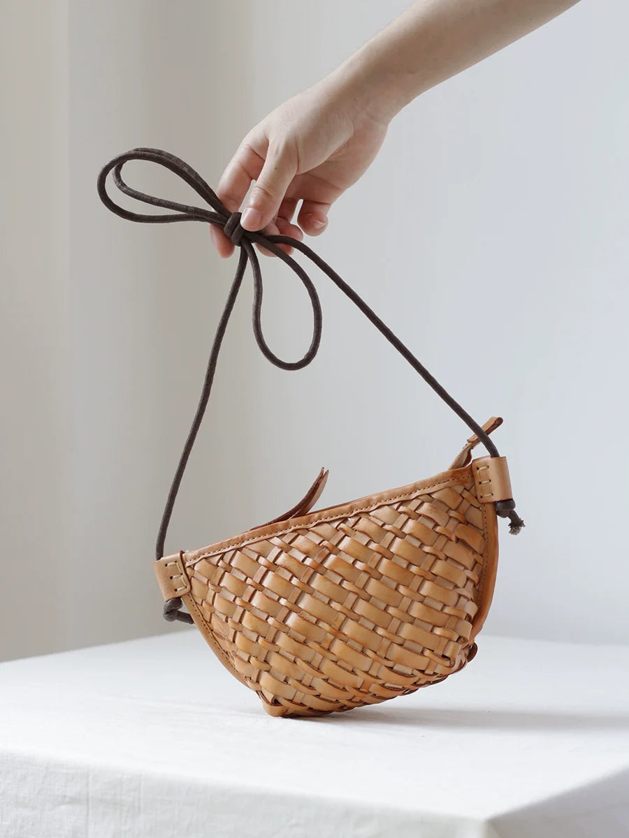 Handwoven Leather Mini Crossbody