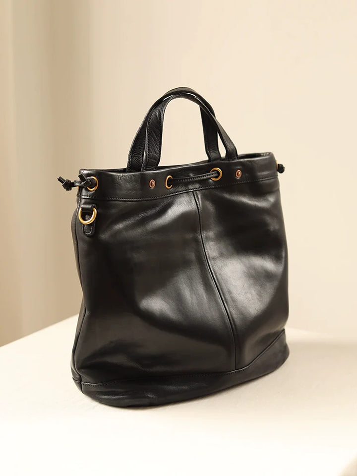 Leather Bucket Tote