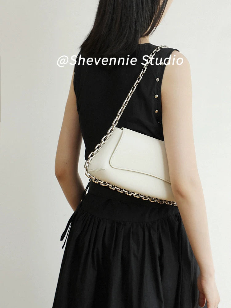 Chain Leather Shoulder Bag