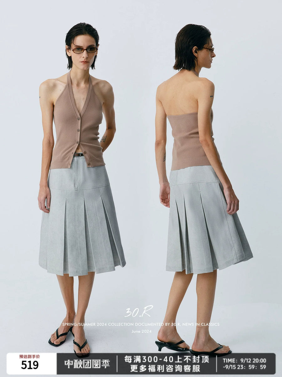 Sea Mist Midi Pleats