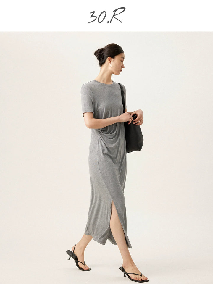 Modal Pleated T-Shirt Dress