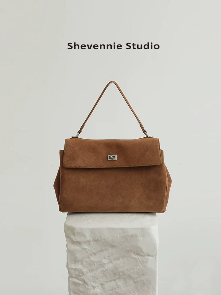 Suede Lock Shoulder Tote