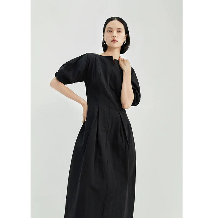 Hemp Lantern Sleeve Maxi Dress