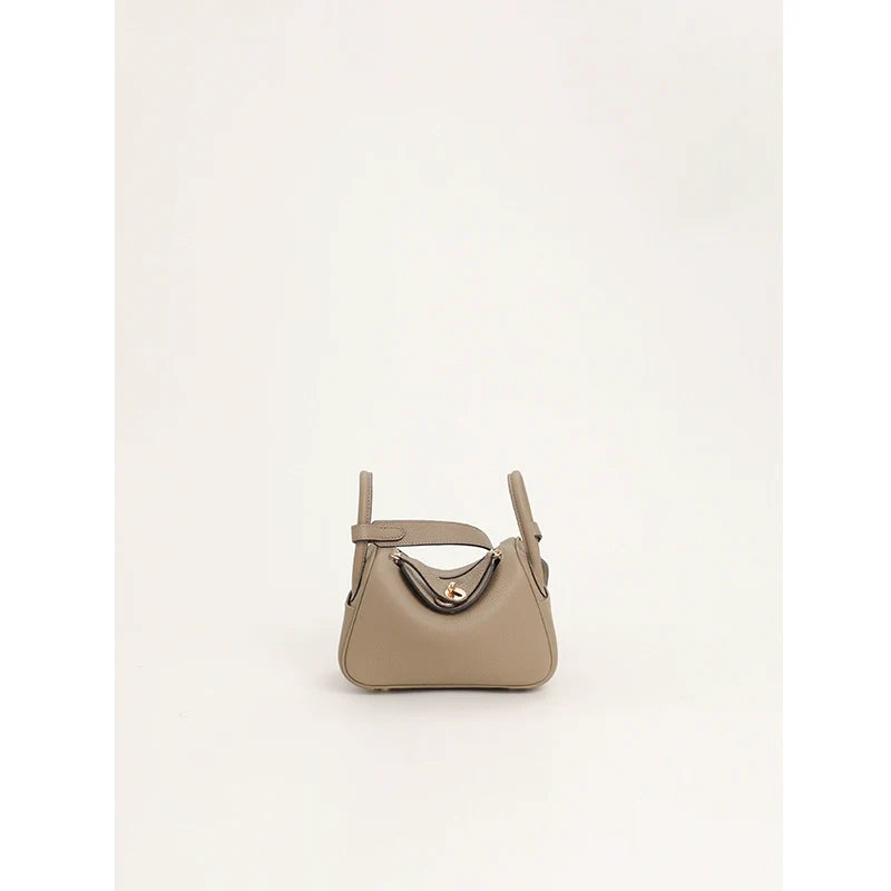 Litchi Grain Leather Shoulder Tote