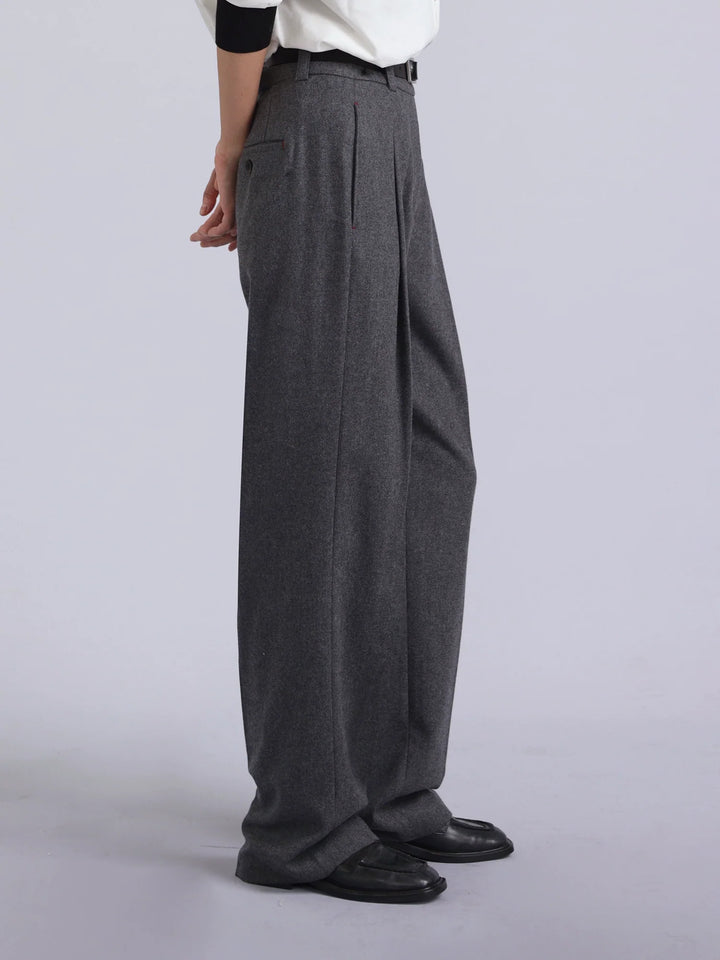 Slim Wool Flannel Trousers