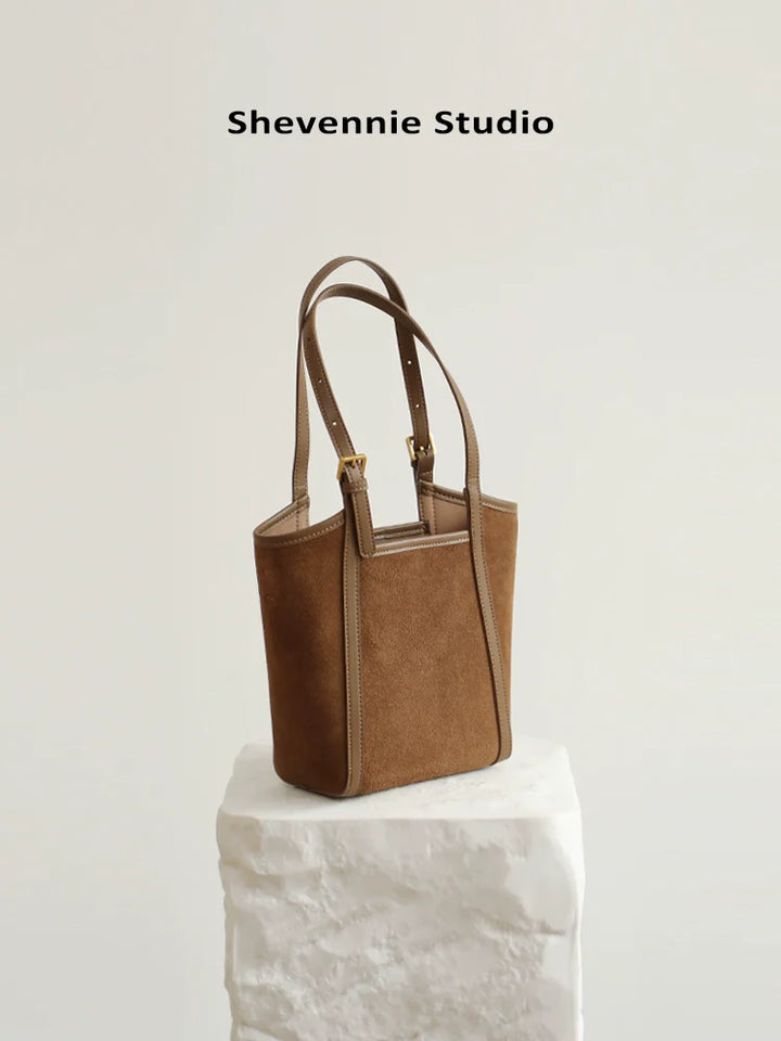 Suede Crescent Tote