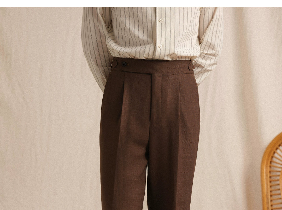 Herringbone Linen Trousers