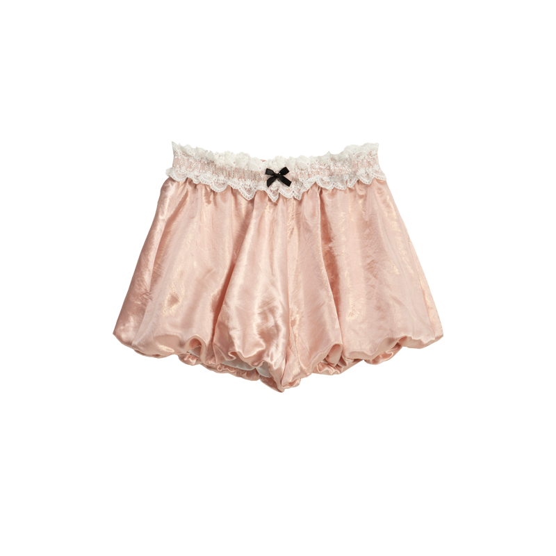 Acetate Lace Pleated Shorts