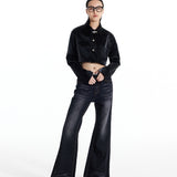 Metallic Short-Sleeved Loose Casual Jacket for Women