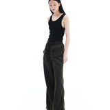 Unisex Elastic Wide-Leg Casual Pants with Slit - Versatile All-Match Style