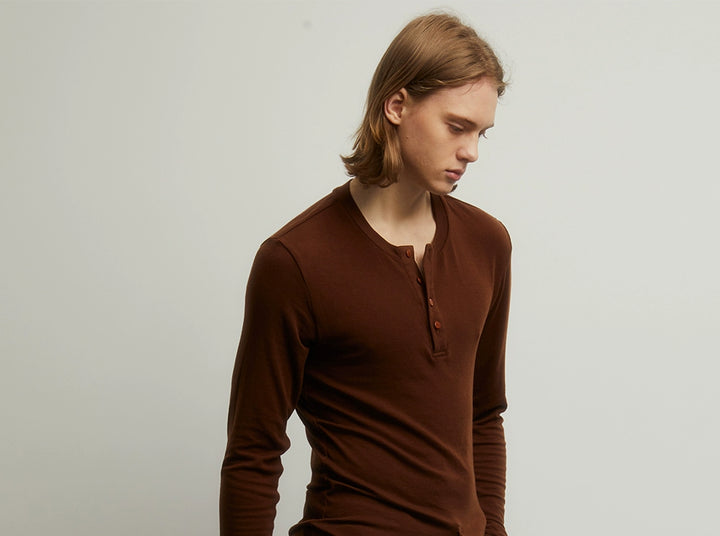 Symmetrical Brown Base Layer Tee