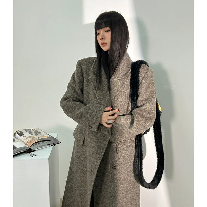 Gray Brown Wool Coat