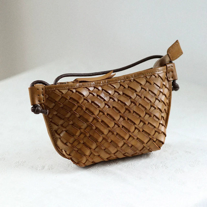 Handwoven Leather Mini Crossbody