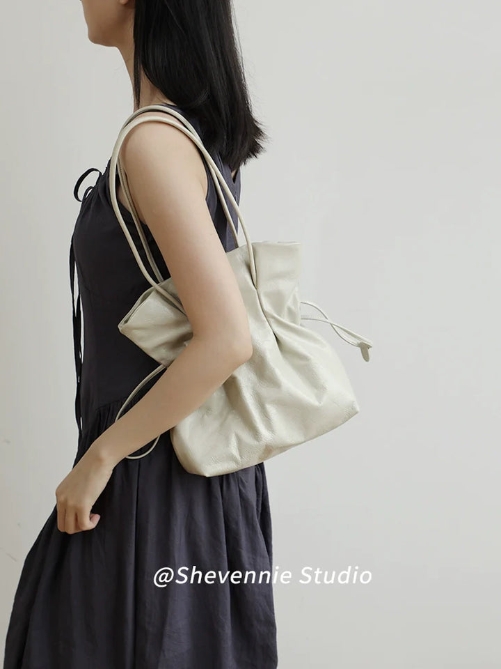 Shevennie Leather Shoulder Tote