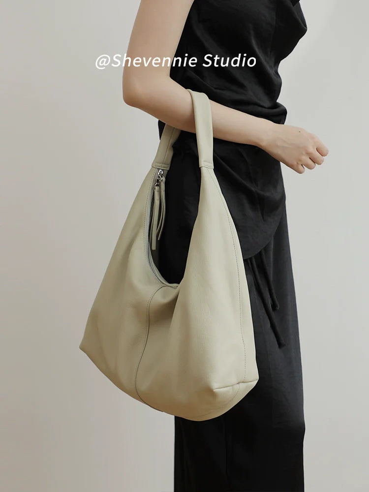 Soft Leather Shoulder Tote