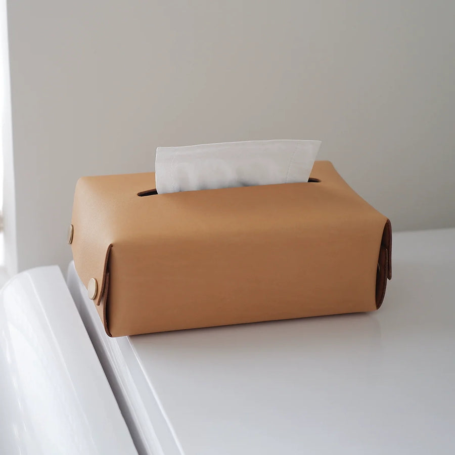 Handmade Leather Tissue Box