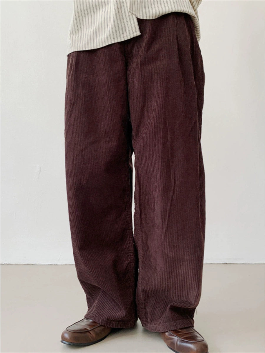 Pleated Corduroy Trousers