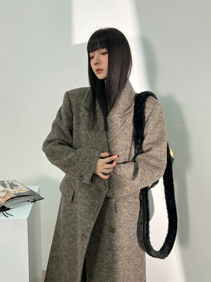 Gray Brown Wool Coat