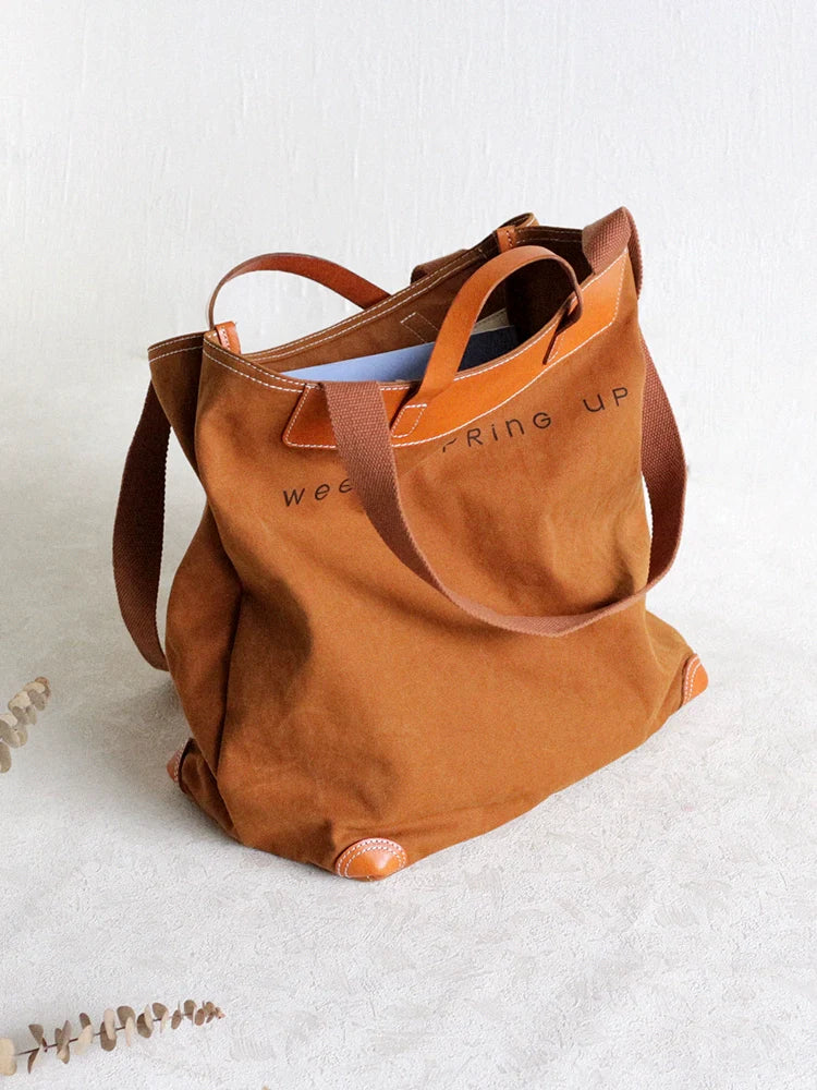 Canvas Leather Tote