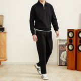 Daily Sports Suit - Autumn-Winter Fashion with Embroidered Stretch Polo and Trendy Trousers