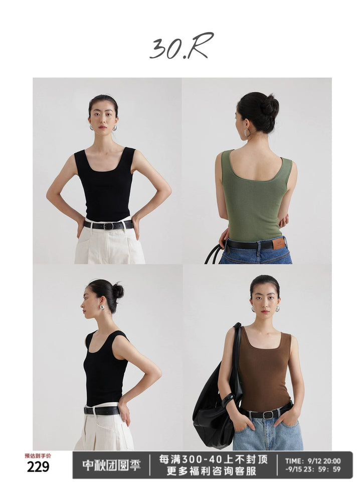 Lyocell Square Neck Vest