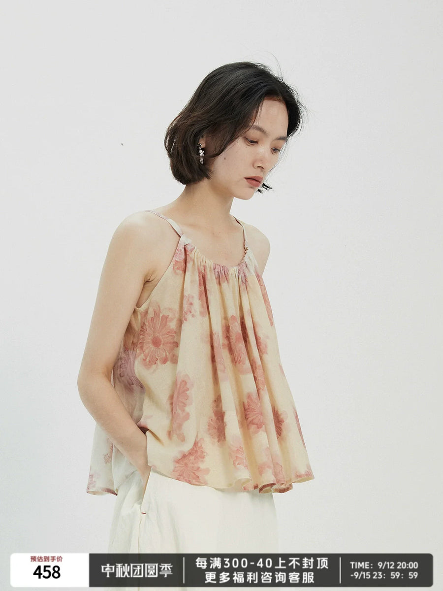 Natural Pleated Camisole