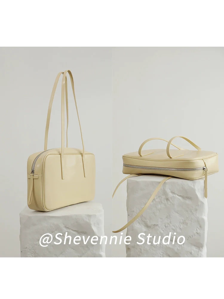 Shevennie Leather Boston Bag