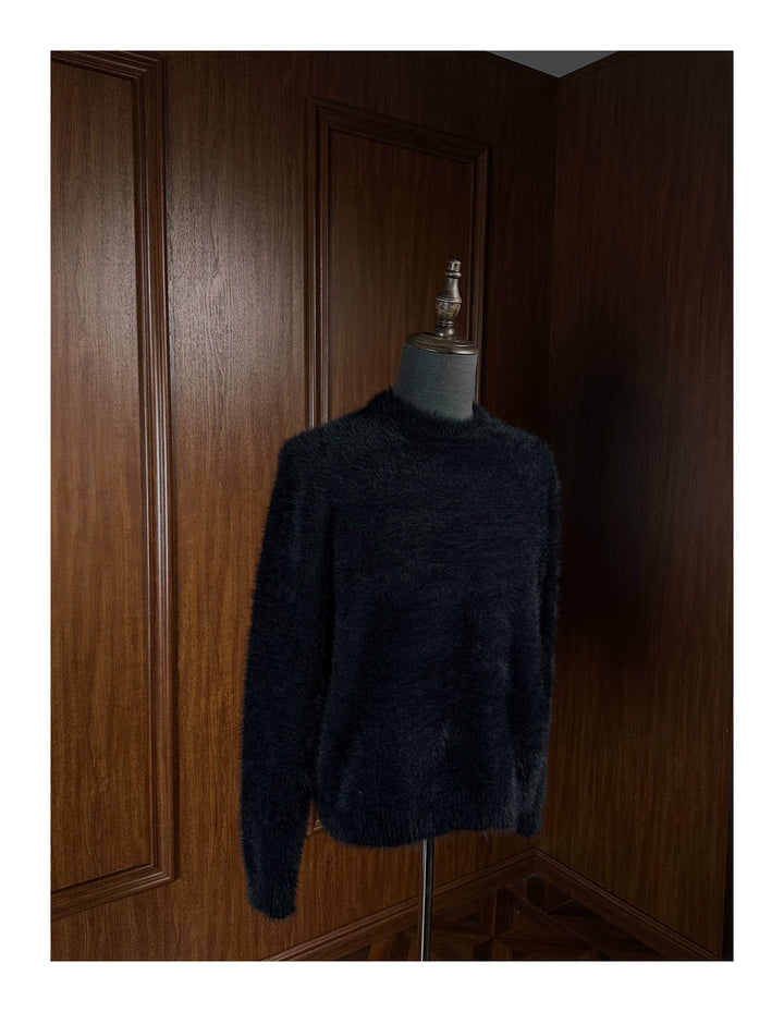 Soft Mink Knit Crewneck Sweater