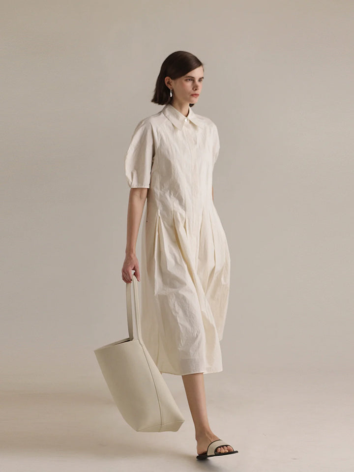 Ivory Elegance Shirt Dress